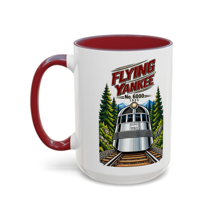 Flying Yankee No. 6000 – 1935 Vintage Streamliner - Accent Coffee Mug (11, 15oz)
